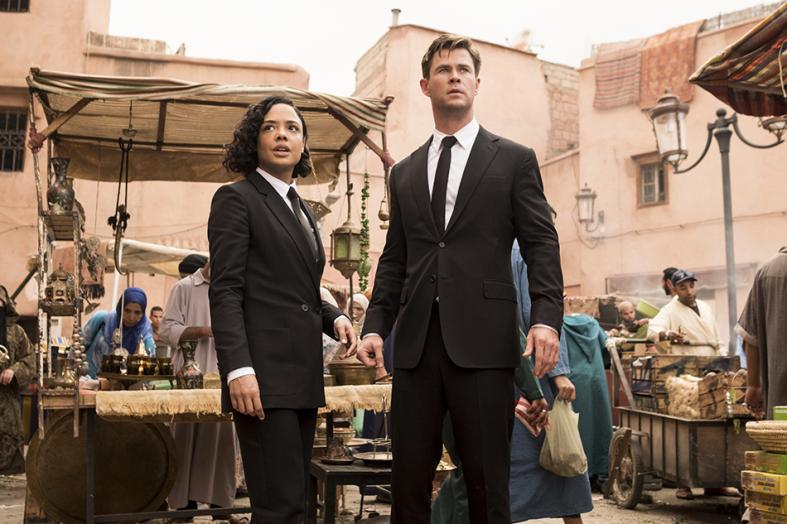 Tessa Thompson and Chris Hemsworth as M and H in Men In Black International