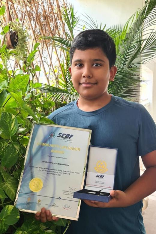 Boy, 11, receives Community Lifesaver Award for helping elderly man 