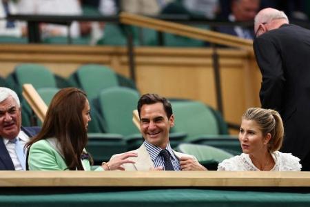 Without racket but still the king, Roger Federer wows Wimbledon crowd from royal box