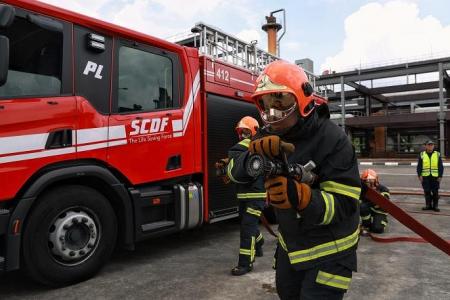 Live fire simulations part of SCDF’s firefighting training for NSFs