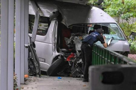 Driver taken to hospital after van crashes into covered walkway at Redhill MRT Station