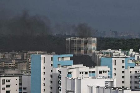 Car on fire near bus stop in Bukit Panjang on Monday