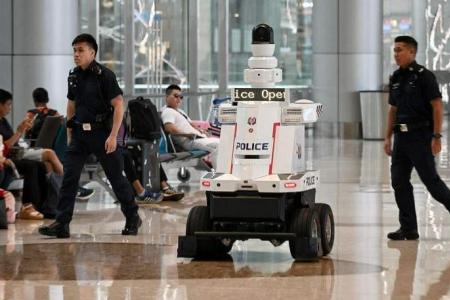 Police robots to be deployed across Singapore; two  currently patrolling Changi Airport Terminal 4