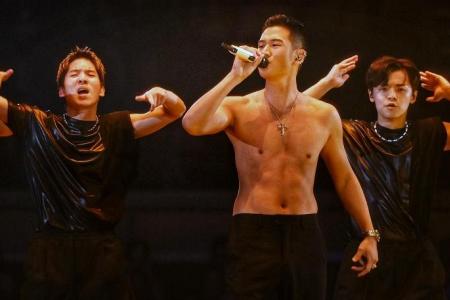 Taiwan’s Eric Chou performs topless at Singapore gig