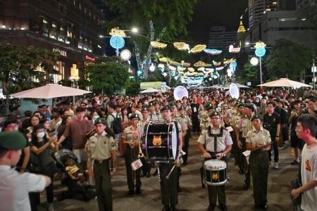 Crowds throng Orchard Road for first ever Christmas Eve street party