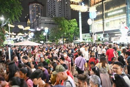 Crowds throng Orchard Road for first ever Christmas Eve street party