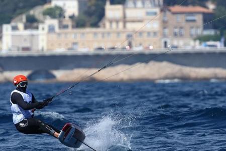 Maeder sits third after Day 1 of Olympics kitefoiling 