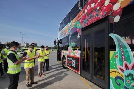 Buses designed like Chingay floats to ply the roads