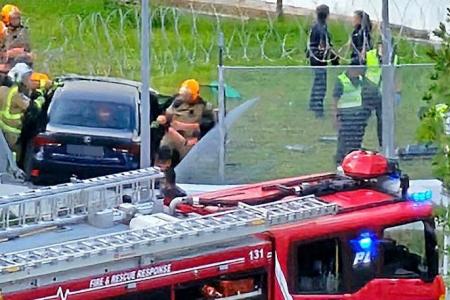 Driver, 80, crashes car through Clementi Police Division HQ fence