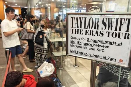 Taylor Swift fans queueing for tickets told to leave SingPost outlets when malls close