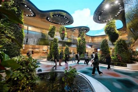 Changi Airport T2 reopens fully with 4-storey waterfall display, new garden  