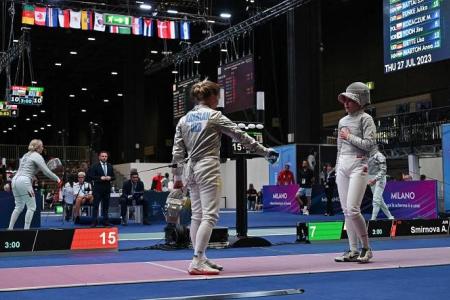 'Shameful' as Ukrainian fencer disqualified for refusing to shake hands with Russian
