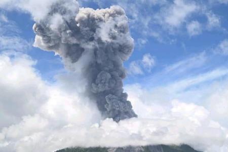 Volcano in eastern Indonesia erupts, alert level raised