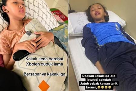 Malaysian girl with cerebral palsy bedridden after chair-pulling prank