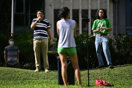 Speakers' Corner protest in Singapore against Rajapaksa draws audience of one