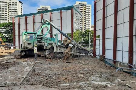 Soil mixing machine topples at Housing Board project site; no injuries reported