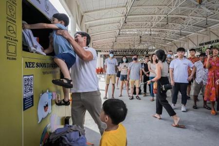 It's rewarding to use new recycling hub in Yishun