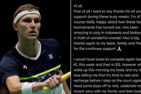 Olympic champion Viktor Axelsen withdraws from Singapore Open