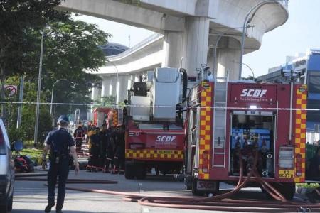 Fire in Tuas building storing chemicals briefly disrupts MRT services in the area