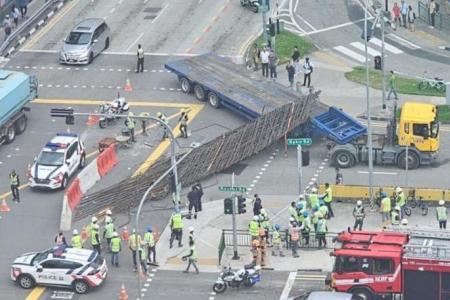 Part of Ophir Road closed after accident involving bus and trailer truck