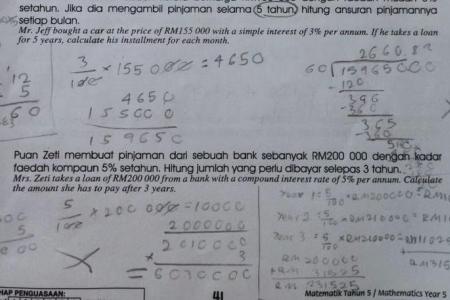 How much is her loan repayment? Malaysia primary maths exam question sparks attack on syllabus