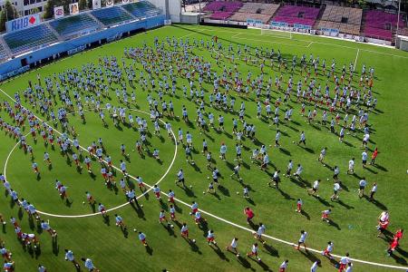 Dribbling their way into the Singapore book of records