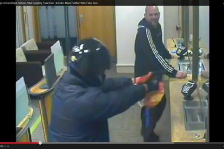 Angry man foiled fake gun-wielding robber