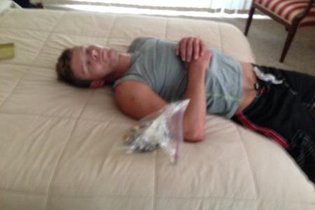 Hilarious photo of US man who fell asleep while burglarising house