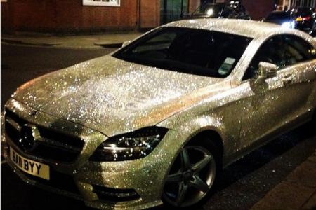 Pimp my Merc: Russian girl covers car with a million Swarovski crystals