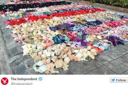 Oops! Collapsed ceiling can't hold up Chinese bra & panty thief's huge bounty