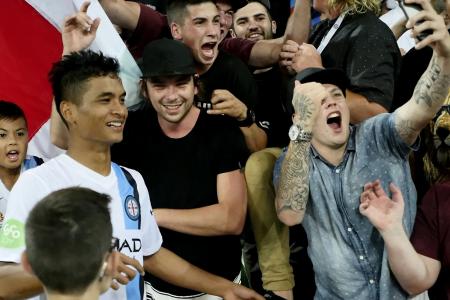 Safuwan voted Man of the Match after scoring for Melbourne City, gets congratulated by Man City