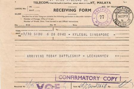 'Battleship' telegram put in LKY exhibition