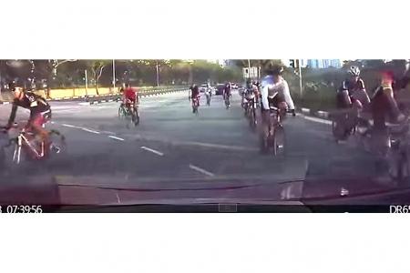 WATCH: Cyclists caught riding on expressway