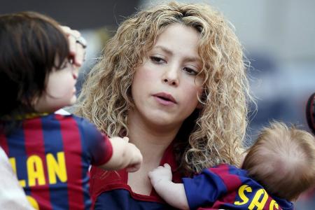 All decked in Barca's colours, Gerard Pique's sons show their support
