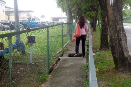 Woman overcomes fear of going out... only to end up falling into manhole