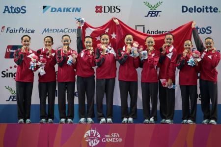 S’pore synchronised swimming team clinch first gold