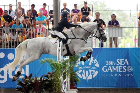 Riders claim Singapore's first jumping team gold