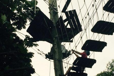 Children get a scare as cable snaps at Safra Yishun high-wire course