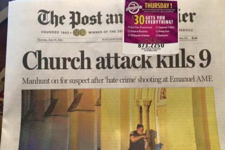Charleston daily sticks gun ad on front page after shooting