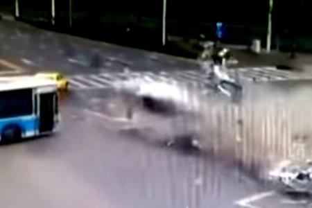 Watch: Speeding BMW slices Mazda in two