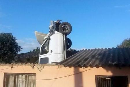 Car smashes through roof and this is what happens to driver