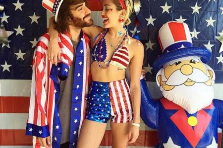 Miley Cyrus throws red, white and blue bash
