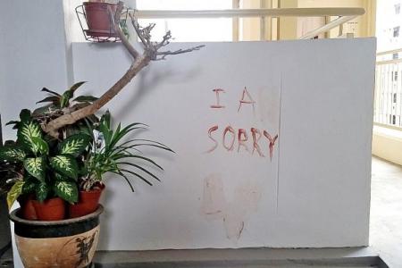 Teen writes apology in own blood