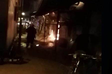 Geylang bike shop catches fire