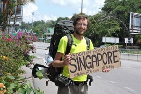 Man hitchhikes 25,000km from Poland to Singapore