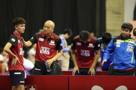 Singapore men's table tennis team draw a blank in opening round of world championships