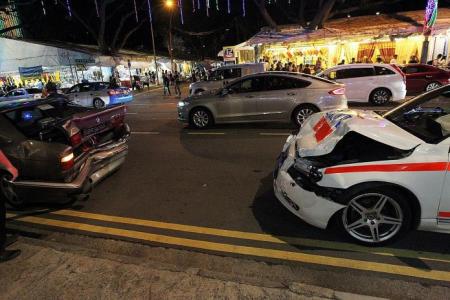 Police car collides with BMW during Geylang Serai chase