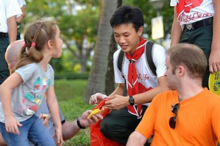 Cleaning up while Singapore partied 