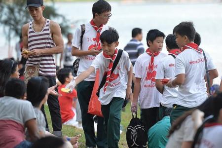 Cleaning up while Singapore partied 