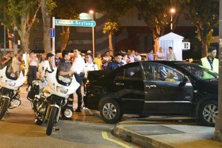 Car ploughs into Geylang coffee shop after police chase